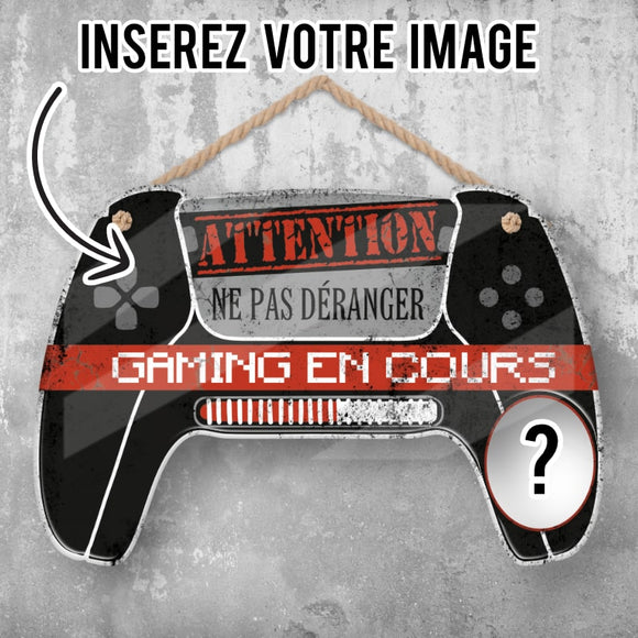 Plaque déco gamer at work - Maison/Déco/Les plaques publicitaires